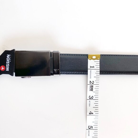 Mission Belt Leather Classic BRAND NEW One Size Fits Up 34 Gunmetal/Black - Picture 7 of 8